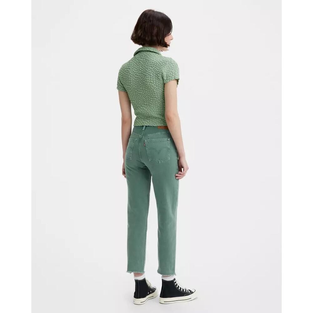 Levi's Premium 501 Original Green Misty Silver Pine Cropped Jeans Size W31 L26 - Picture 2 of 16